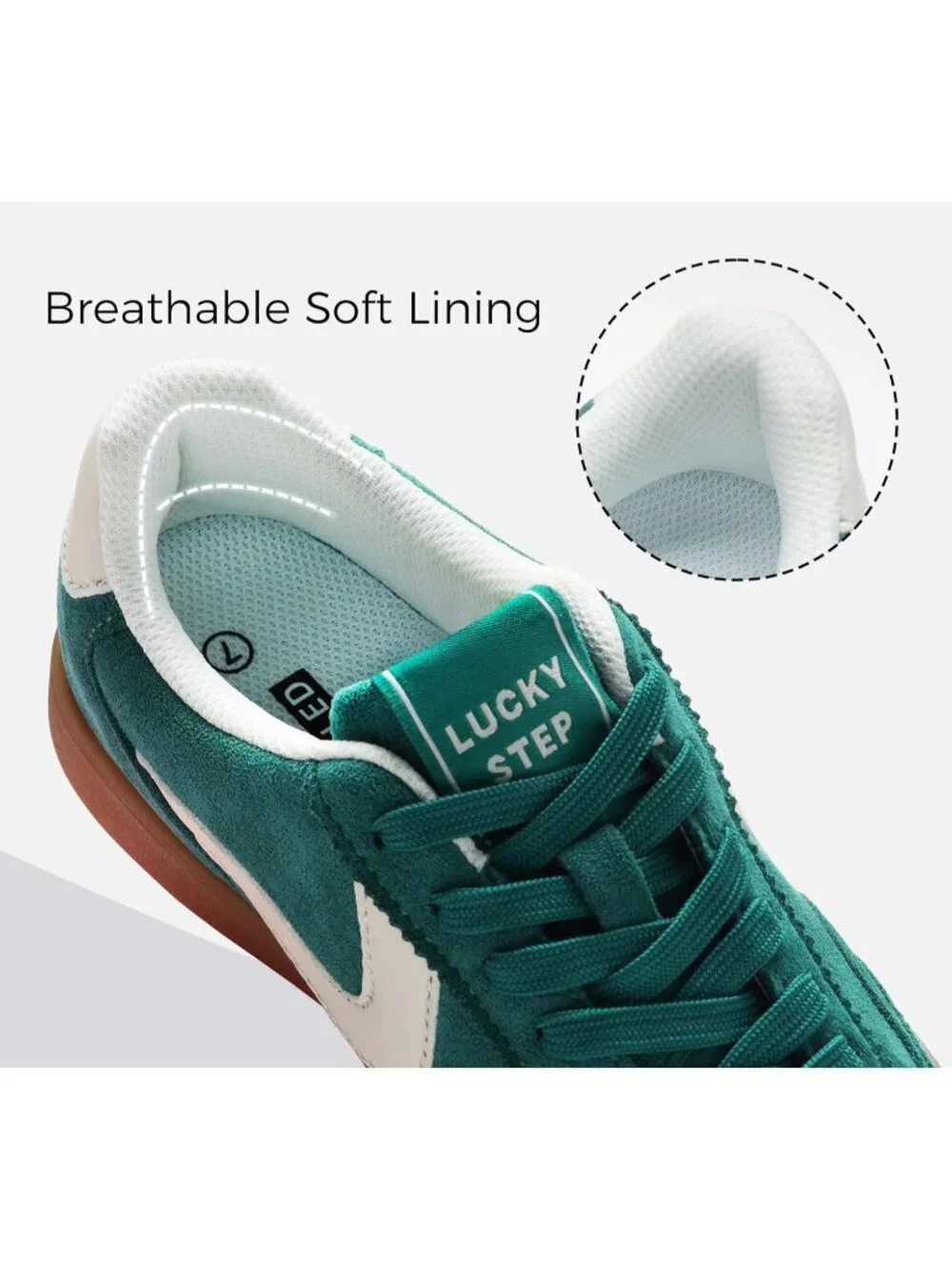 Women's Green Classic Fashion Casual Skate No Slip Lace Up Walking Sneaker Shoes